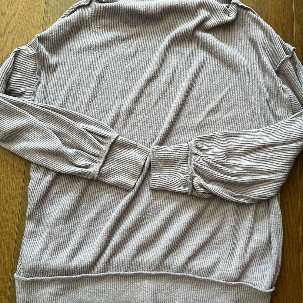 Free People Lilac Ribbed Off-Shoulder Top - Picture 4 of 4